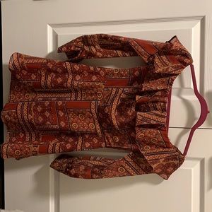 Off the shoulder print dress